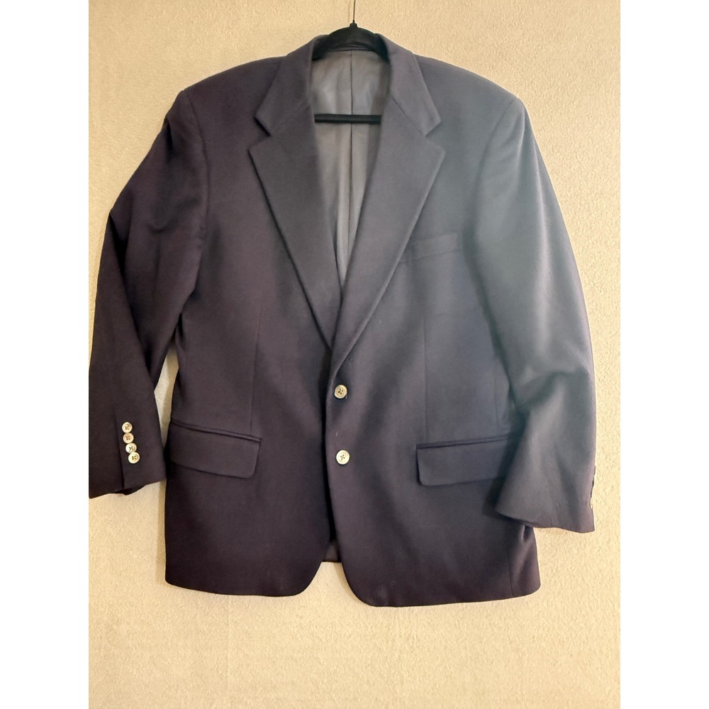 Vtg Loro Piana Cashmere Blazer Navy Blue Union Made Neiman Marcus Mens 44R